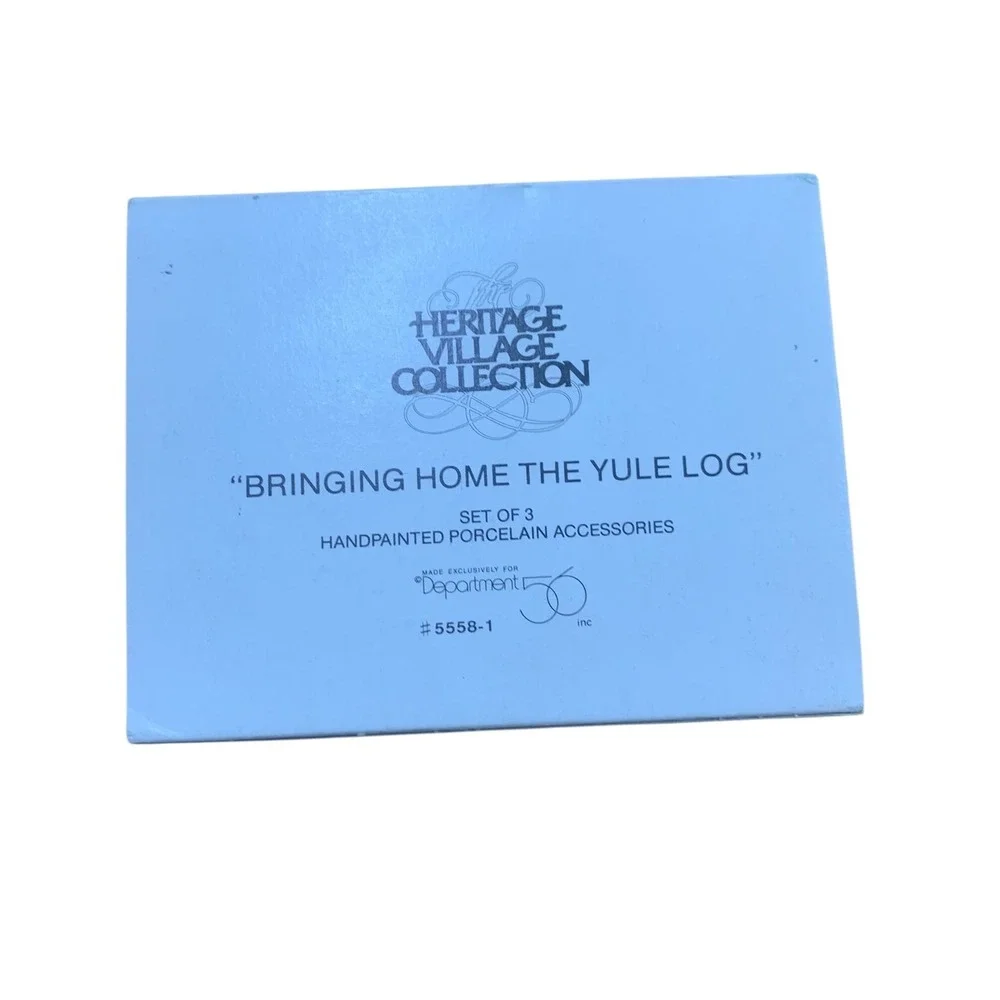 Heritage Village Collection Bringing Home The‎ Yule Log Department 56 #55581